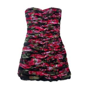 Ruched Floral Dress